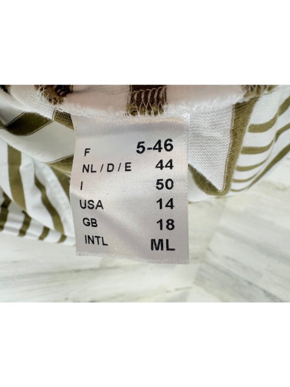 Saint James L’atelier Sz 14 M Green White Striped T Shirt - Picture 8 of 14